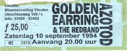 Golden Earring show ticket#2978 September 10 1994 Vleuten\De Meern - Veilinghal
